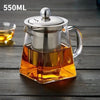 Clear Glass Teapot with Built-In Infuser