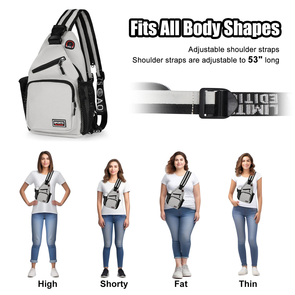 Convertible Women's Chest Bag with Earphone Hole