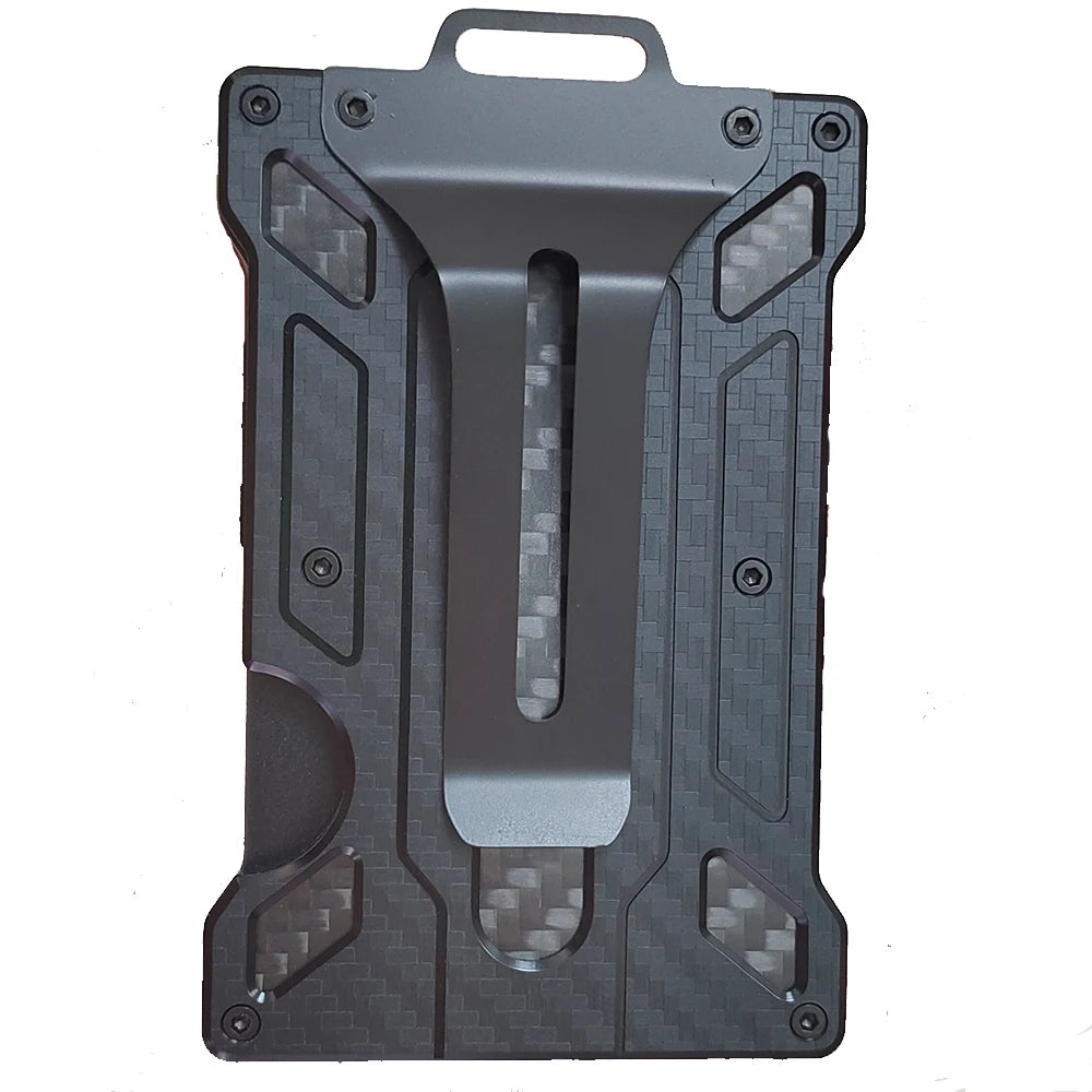 Slim Aluminum RFID Blocking Wallet with ID Window and Money Clip