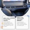 Close-up view of a car interior showing a dashboard and air vents with cleaning technology features.