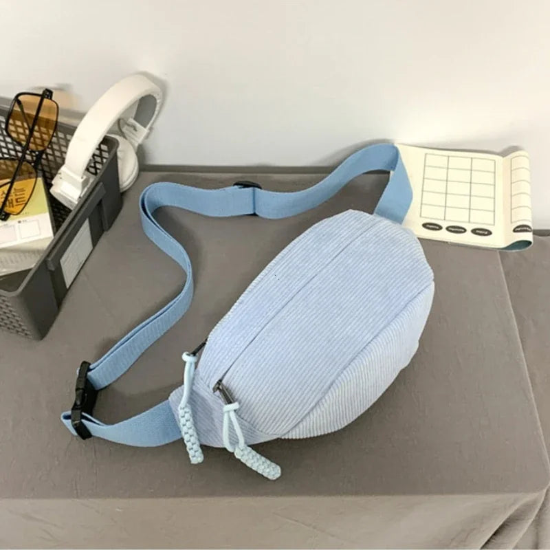 Corduroy Waist Pack for Women – Versatile Crossbody & Shoulder Bag