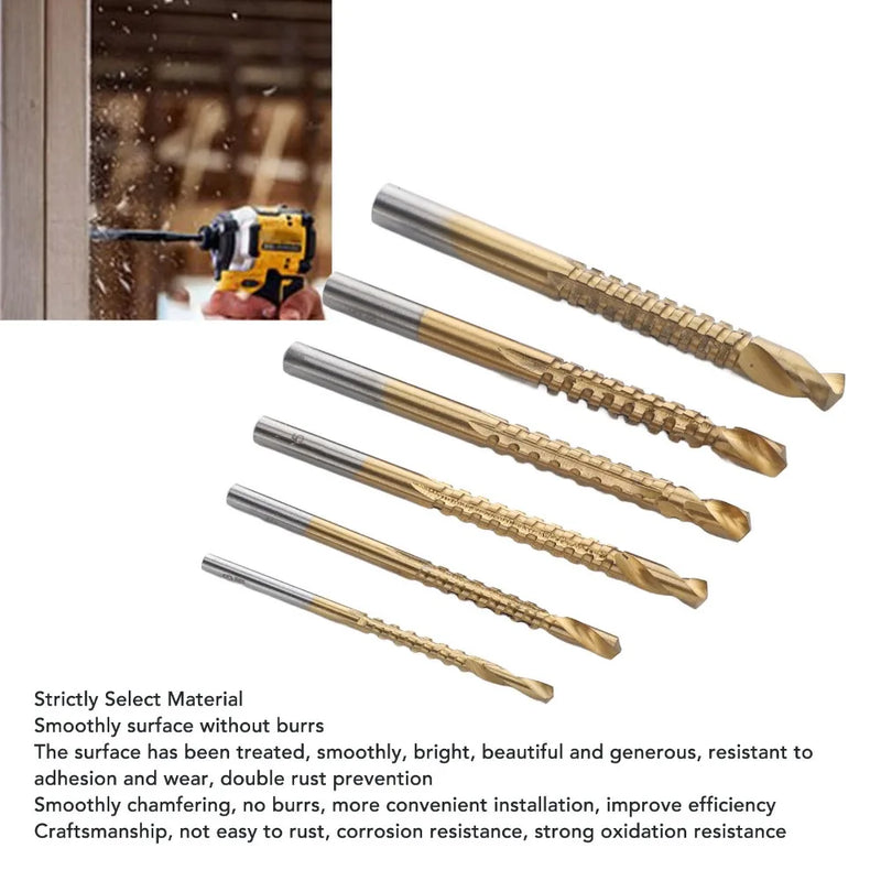 Titanium-Coated Serrated Drill Bit Set (3-8mm)