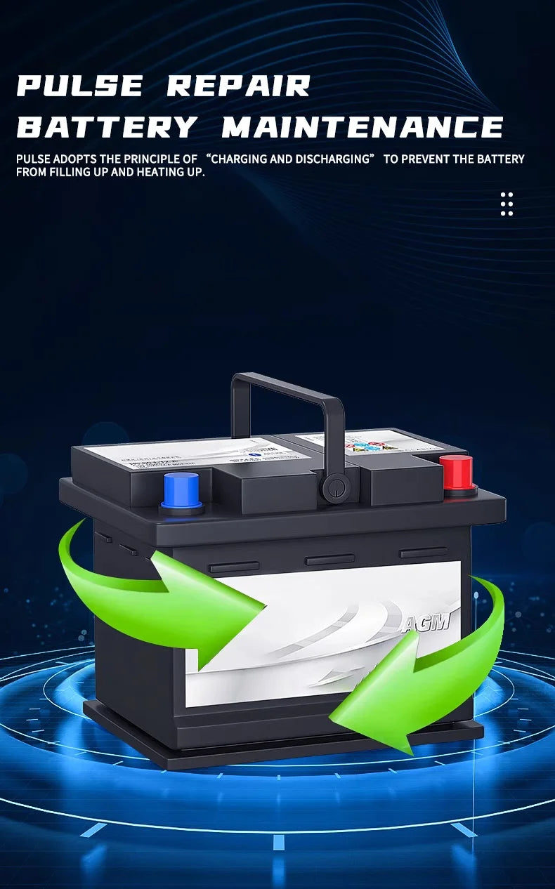 Smart 12V 6A Battery Charger with 7-Stage Pulse Repair