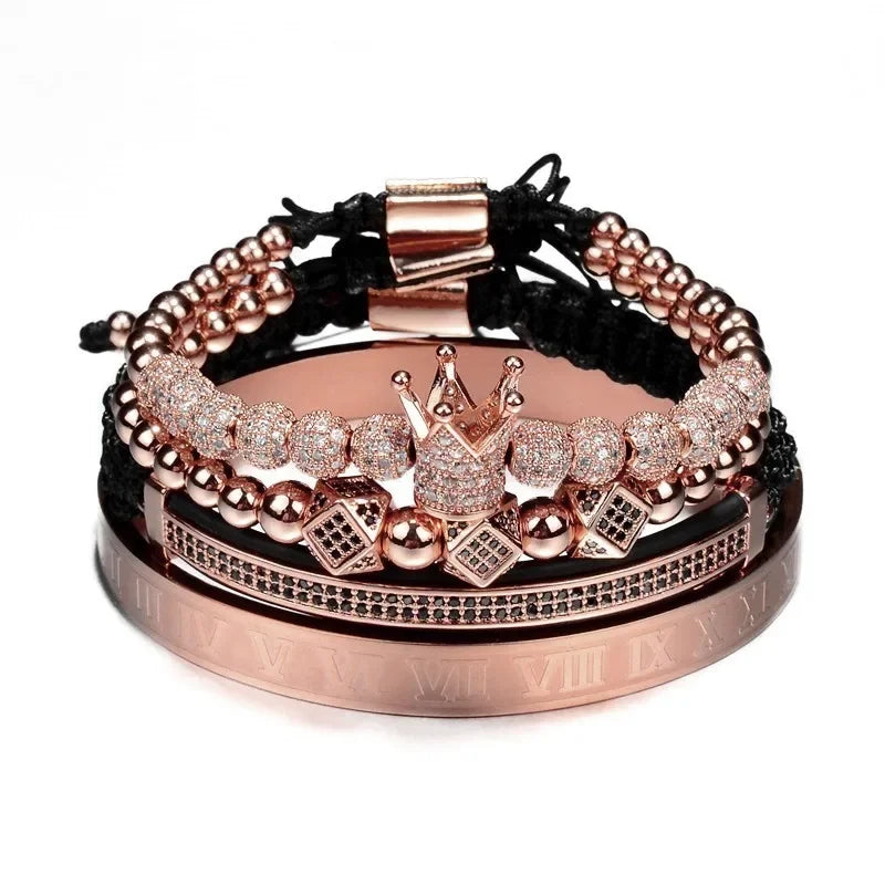 Customizable Cubic Zirconia Charm Bracelets Set