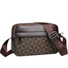 Men's PU Leather Messenger Bag with Plaid Accent