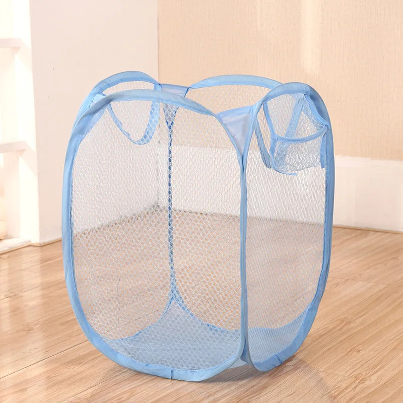 Collapsible Mesh Laundry Basket with Handles