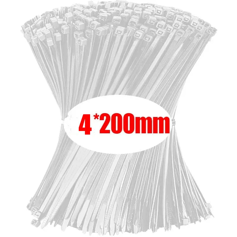 A bundle of nylon self-locking cable ties measuring 4x200mm.