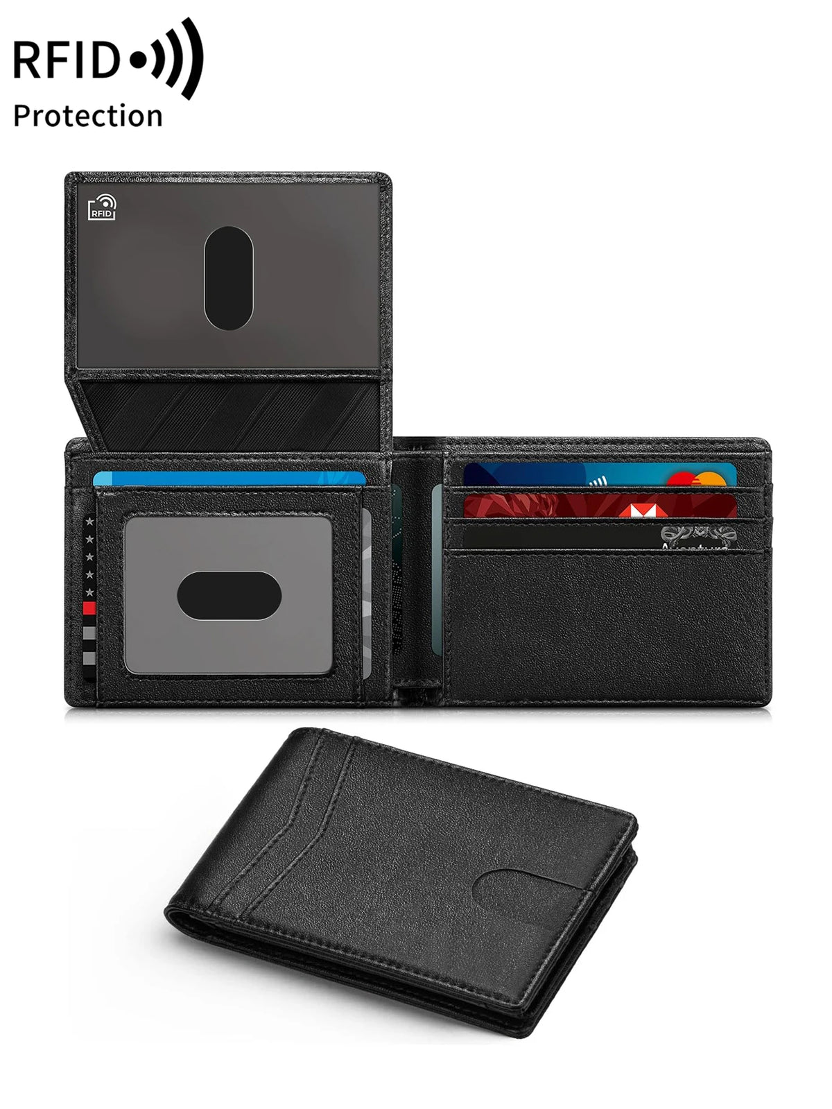 Slim Carbon Fiber Trifold Wallet with RFID Protection