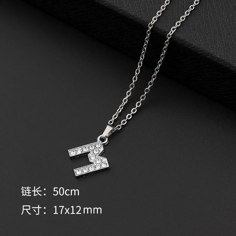 Initial Letter Pendant Necklace with Stainless Steel Chain