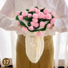 Hand Knitted Rose Bouquet Throw Blanket