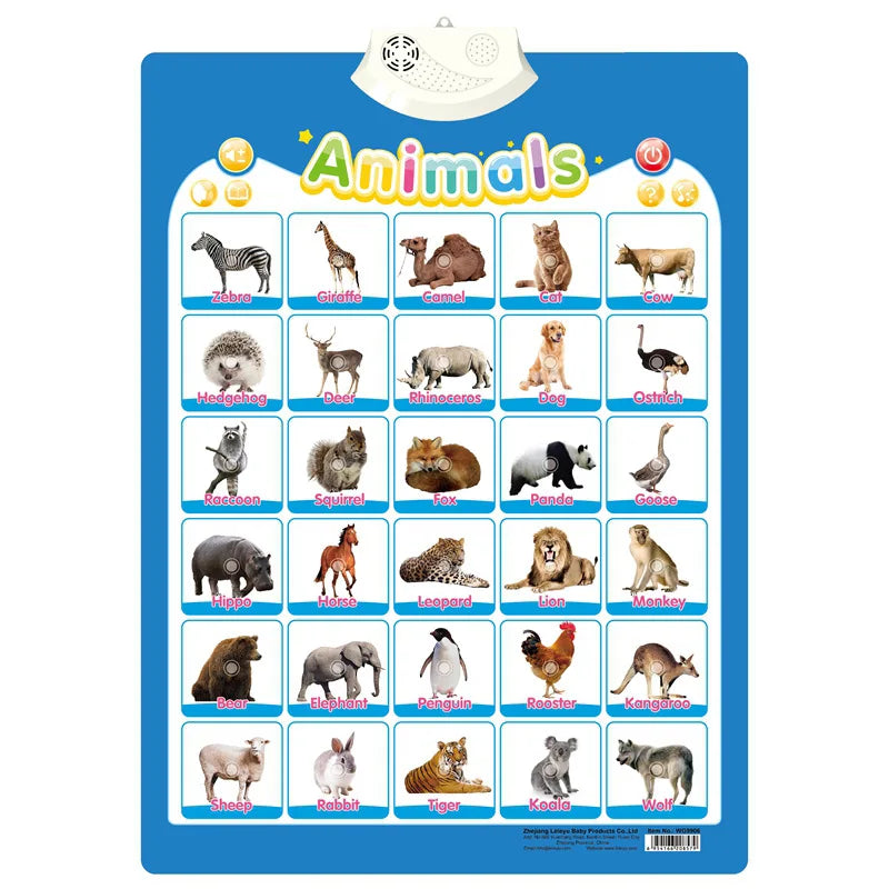 Interactive Alphabet & Numbers Learning Wall Chart