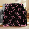 Chic Bow Print Flannel Throw Blanket