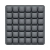 A gray seat cushion with multiple individual air pockets for adjustable pressure relief.