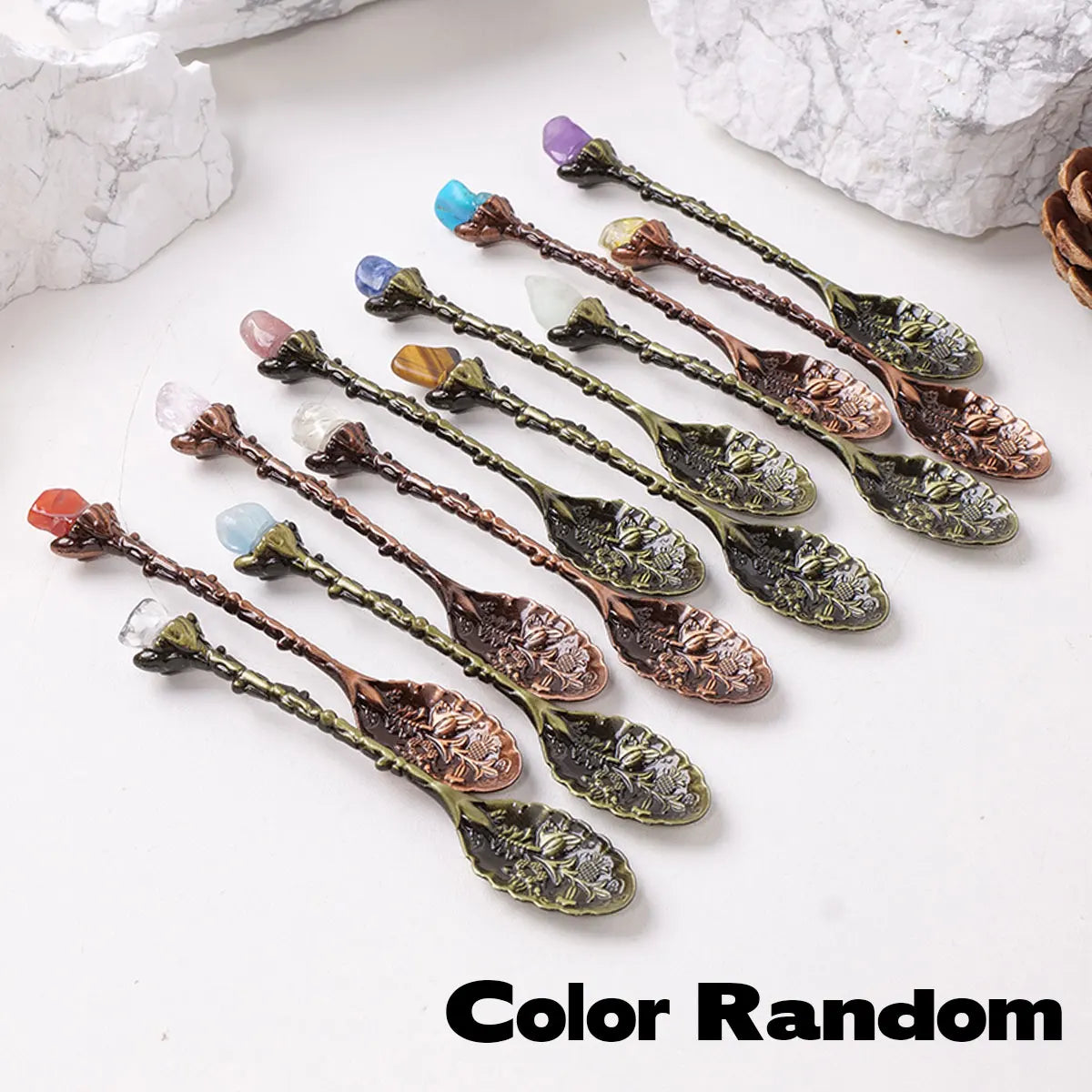 Natural Crystal Raw Stone Spoon for Meditation and Energy Work