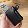 Vintage Leather Slim Card Holder with Snap Closure