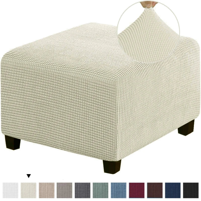 Stretchable Jacquard Footrest Ottoman Cover