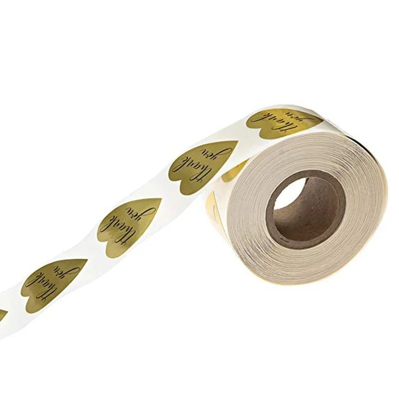 Gold Thank You Stickers for Gift Packaging and Envelope Seals