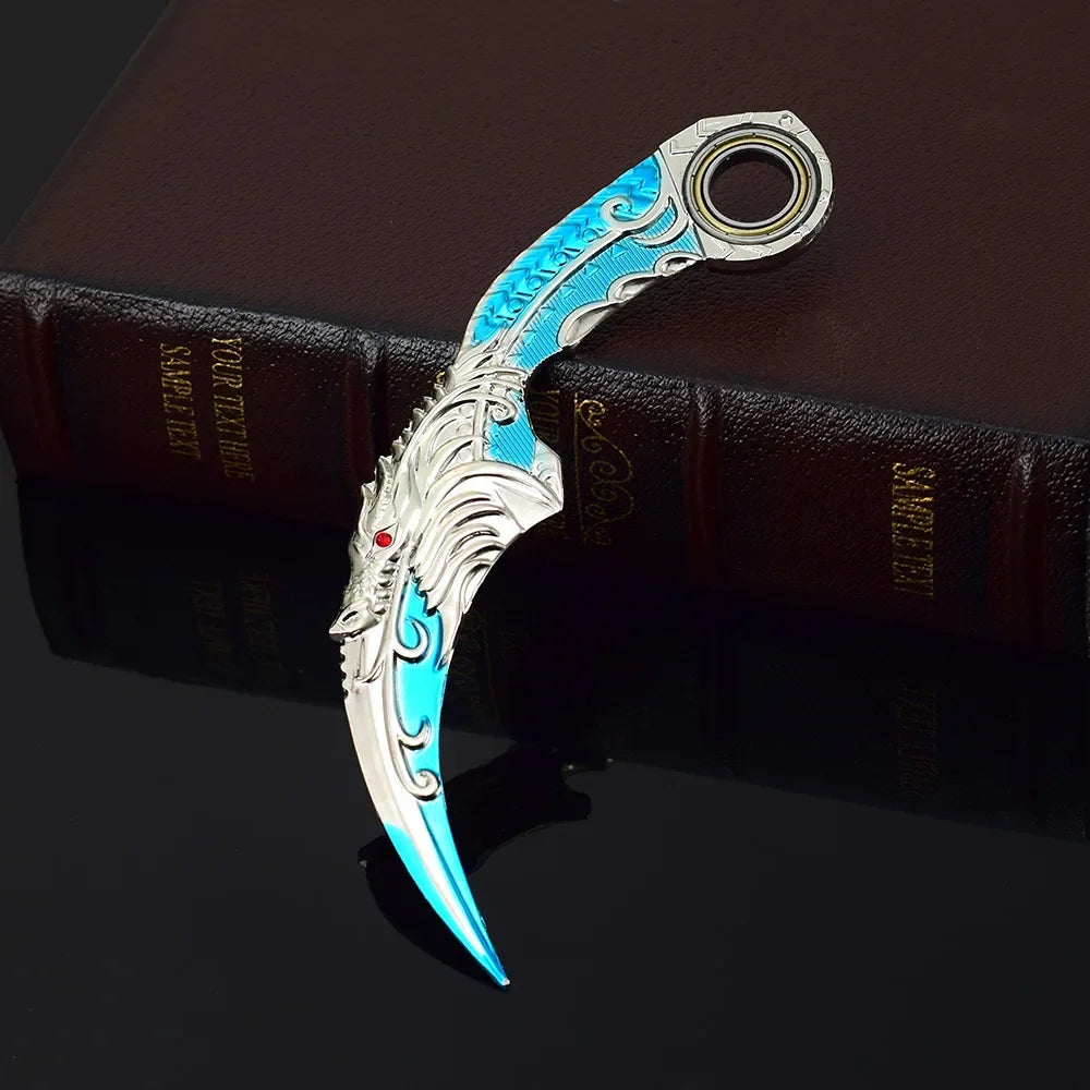 Blue Dragon Claw Folding Knife Model - 18cm Collectible Tactical Karambit