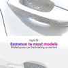 A close-up of a rhinestone bowl handle sticker set designed to protect car door handles from scratching.