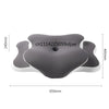 Gray ergonomic memory foam pillow with white accents shown from above and side views.