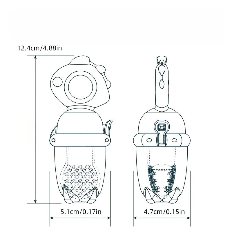 Dinosaur Push-Type Silicone Fruit Feeder for Babies & Toddlers