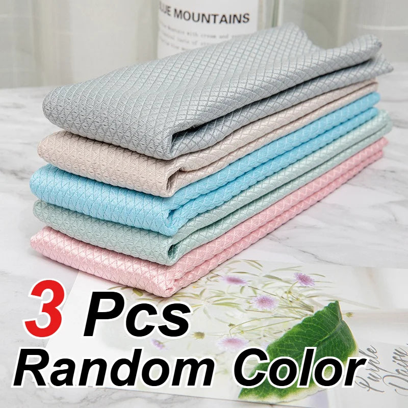 Streak-Free Glass Cleaning Cloths (Set of 3)