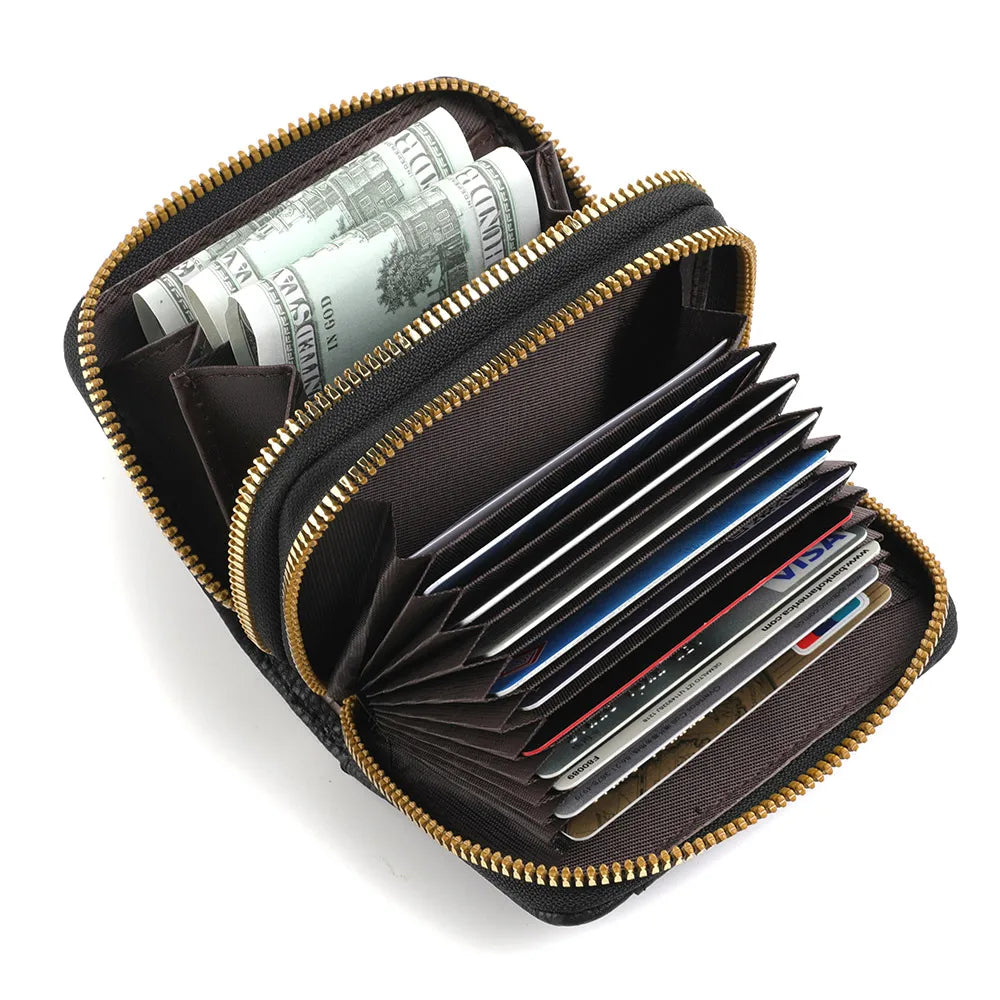 PU Leather Women's Multi-Slot Zipper Wallet Card Holder