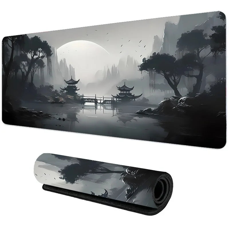 Large Non-Slip Mouse Pad with Night Moonlight Design