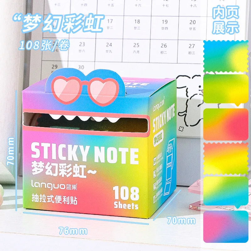 Pull-Out Sticky Notes Roll with Clear Transparent Finish