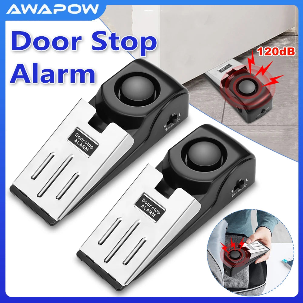 Portable Door Stop Alarm with 120dB Siren