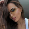 Oval Frameless Sunglasses with Gradient Lenses