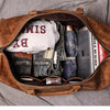 Vintage Embossed Leather Travel Duffle Bag