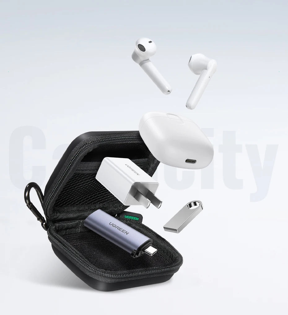 Compact EVA Hard Shell Storage Case for Earbuds and Accessories