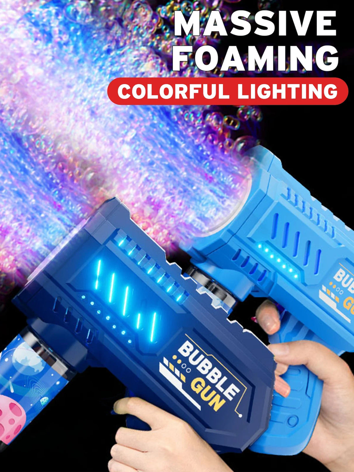 Automatic Bubble Blower Gun with Rocket Launcher