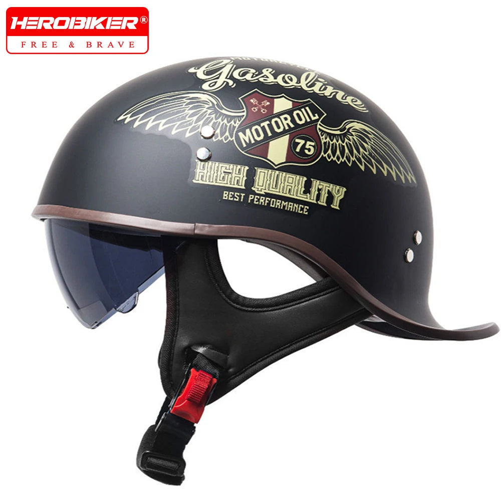 Vintage Retro Half Motorcycle Helmet – Unisex ABS Scooter Helmet