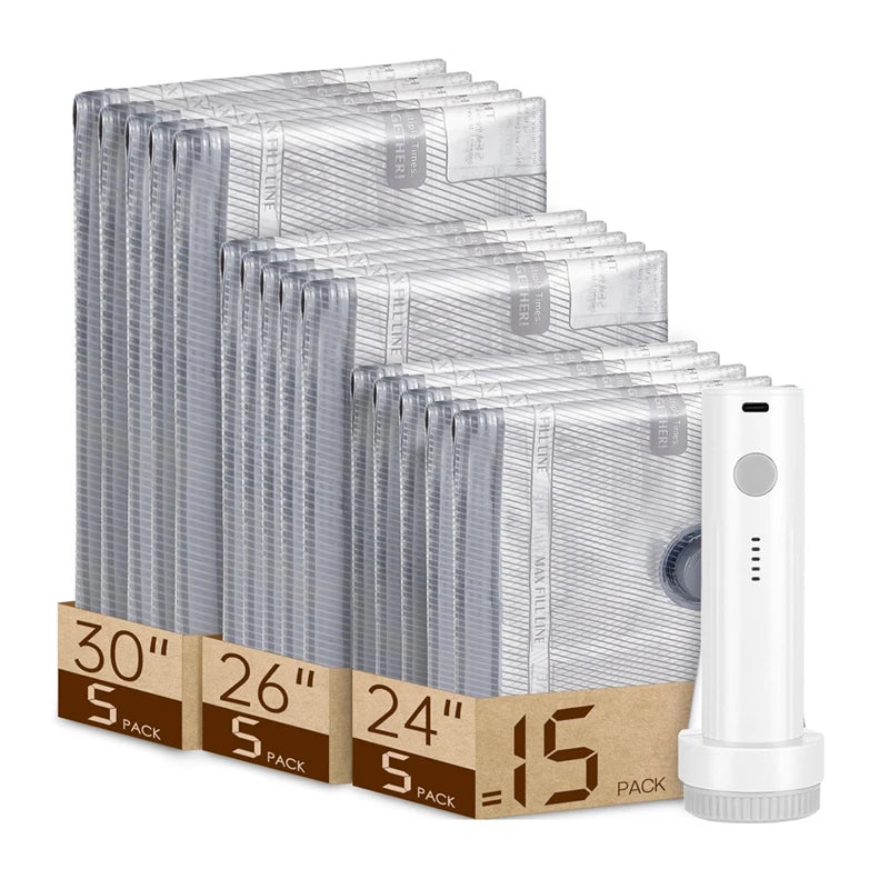 Electric Vacuum Compression Bags with Rechargeable Pump