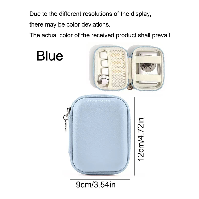 Portable Leather Cable Organizer Travel Pouch