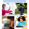 A child is using an 8.5 inch LCD writing tablet with a stylus pen for creative activities.