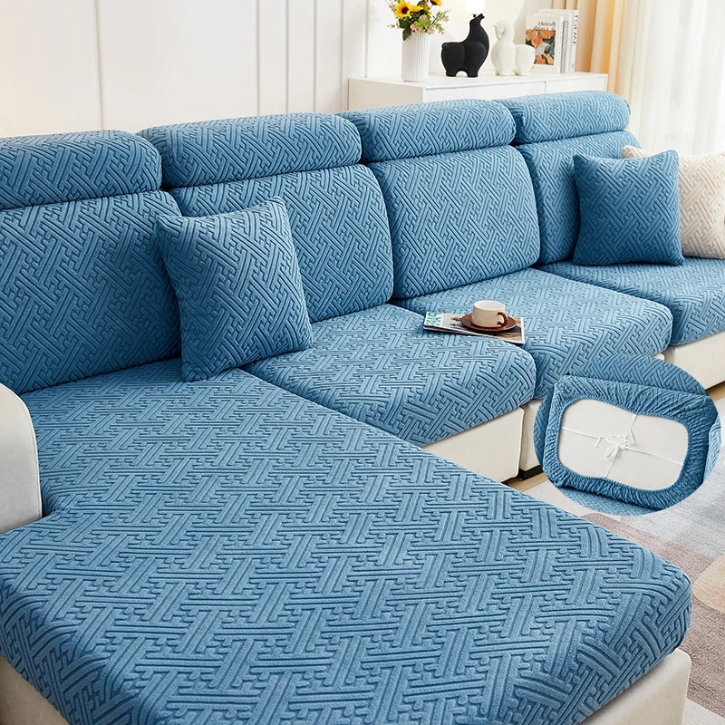 Jacquard Plush Sofa Cover