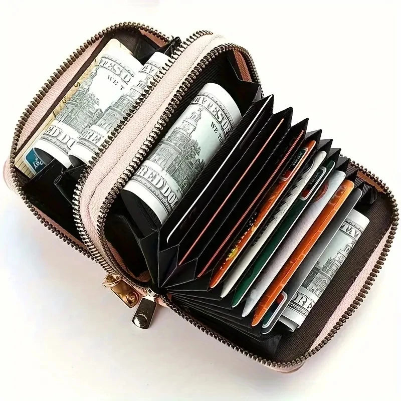 Cartera Compacta con Doble Cremallera y Monedero