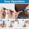 Hands demonstrate the easy operation of a magnetic 1/4 inch hex bit holder keychain with quick-release chuck for tool use.