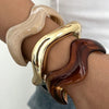 Irregular Wavy Resin Cuff Bangle Set
