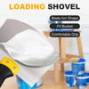 A loading shovel with a blade arc shape and fit bucket shown in a kitchen setting.