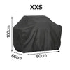 Black waterproof BBQ grill cover, size XXXS, shown with dimensions 100cm high by 80cm wide.