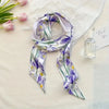 Floral Print Silk Hair Scarf for Women – Long Ribbon Headband