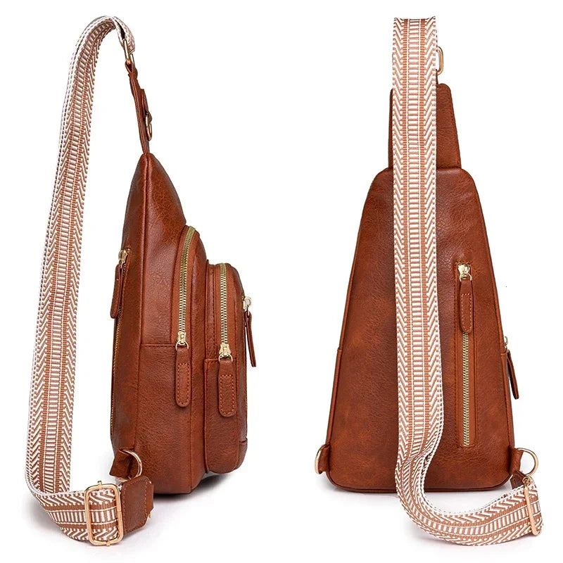 Elegant PU Leather Crossbody Sling Bag for Women
