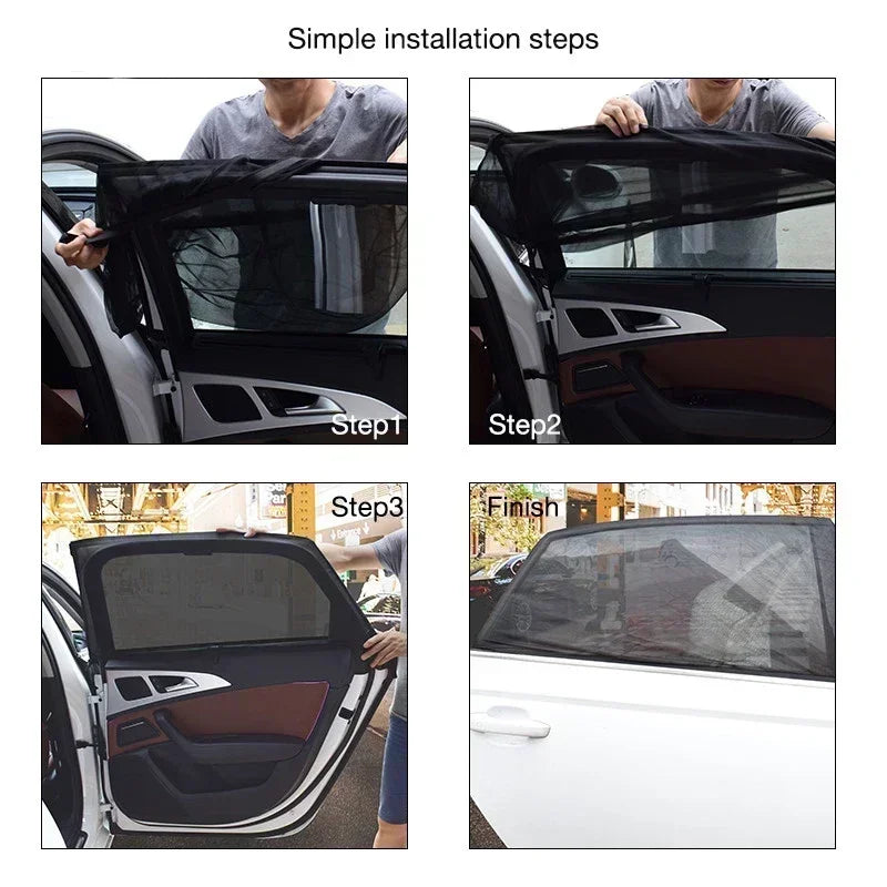 Car Side Window Mesh Sunshade Set – UV Protection & Heat Reduction