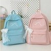 Embroidered Bow Nylon Backpack for Girls – Lightweight & Spacious