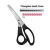 Stainless steel triangular tooth sewing shears with a 7mm opening for fabric crafting