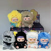 A collection of MONBOO Emotional Weather Station blind box figures in various colors and textures.